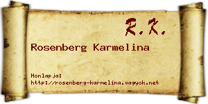 Rosenberg Karmelina névjegykártya